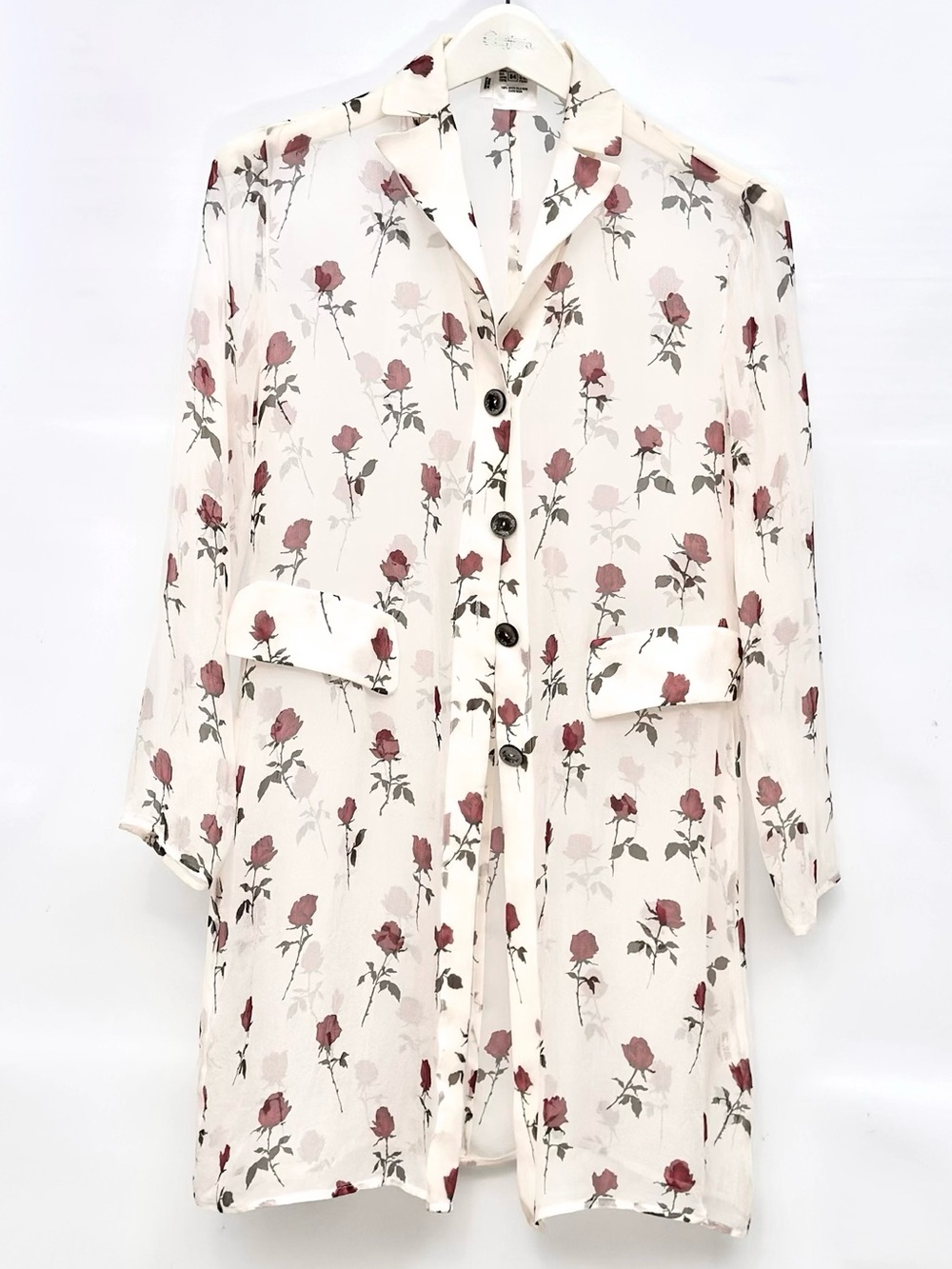 Vintage Escada 100% Silk rose patterned Blazer